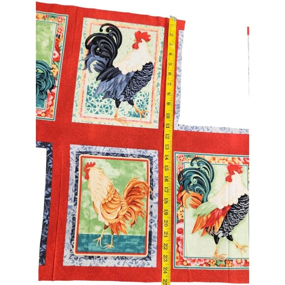Rooster Fabric Panel By Henry Glass & Co. For Quilts & Crafts 44" x 25" Panel - Picture 2 of 16